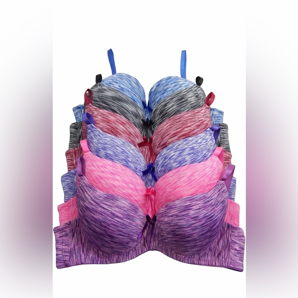 🆕 Secret 6 Pack of Color Print T-Shirt Bras B Cup C Cup and D Cup